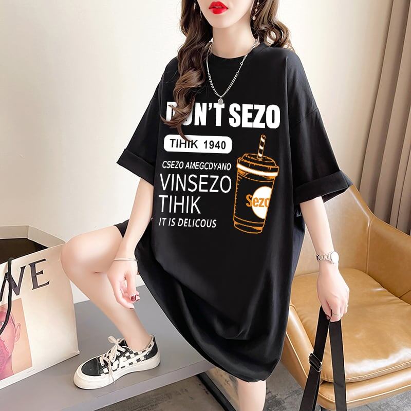 快適 ラウンドネック カジュアル 半袖 Tシャツ ワンピース＜S-8634＞