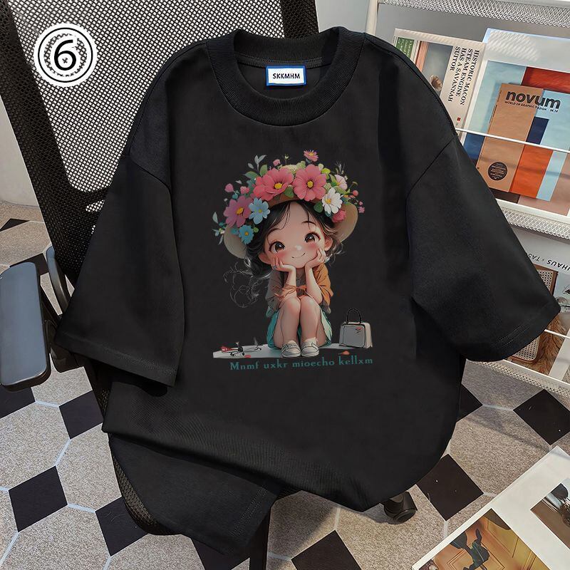 大人可愛い カジュアル 定番シンプル プリント 6種選択可 半袖Tシャツ<S-8906>