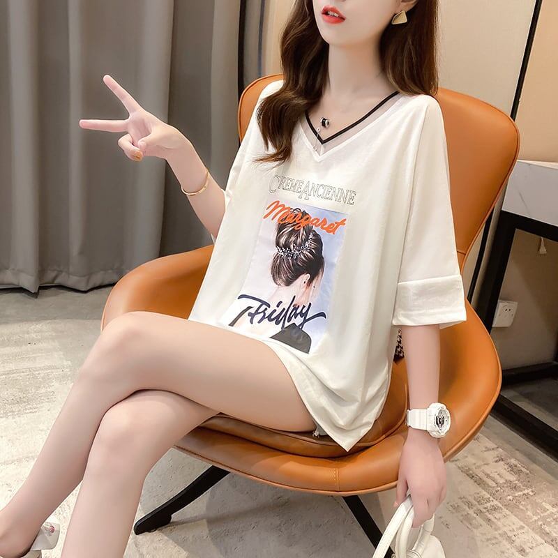 着心地抜群 3色選択可 女性力を高める Vネック Tシャツ カットソー＜S-3094＞