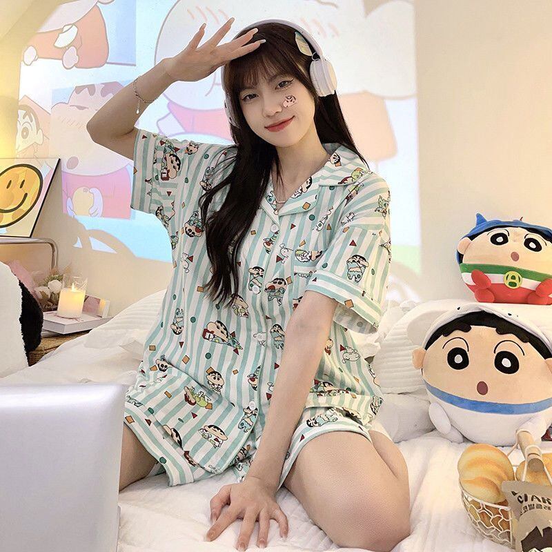軽くて涼しくて可愛い！！激推し パジャマ プリント 半袖トップスⅹショートパンツセット<S-8971>