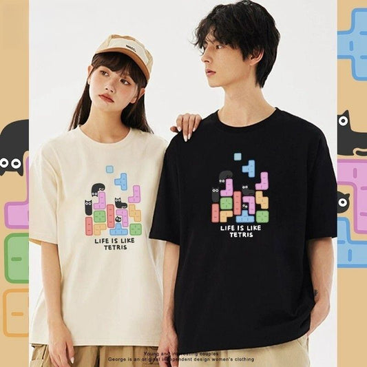活躍する優秀アイテム 着心地良い カジュアル プリント 全8色 半袖Tシャツ 男女兼用<S-9321>