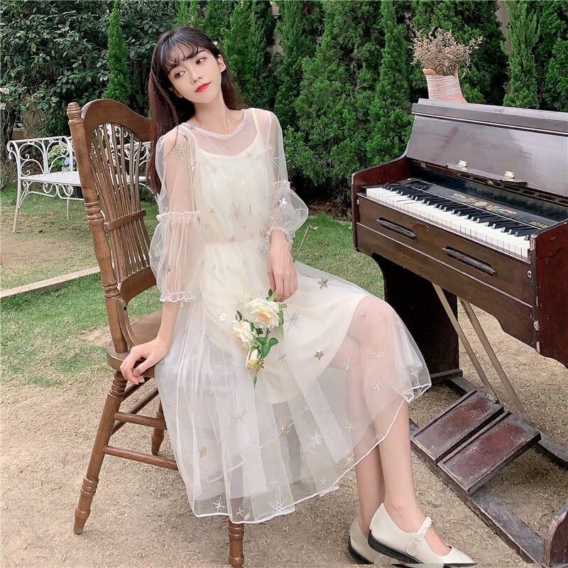 美人度アップ チュール チャーミング 切り替え ワンピース＜S-2896＞
