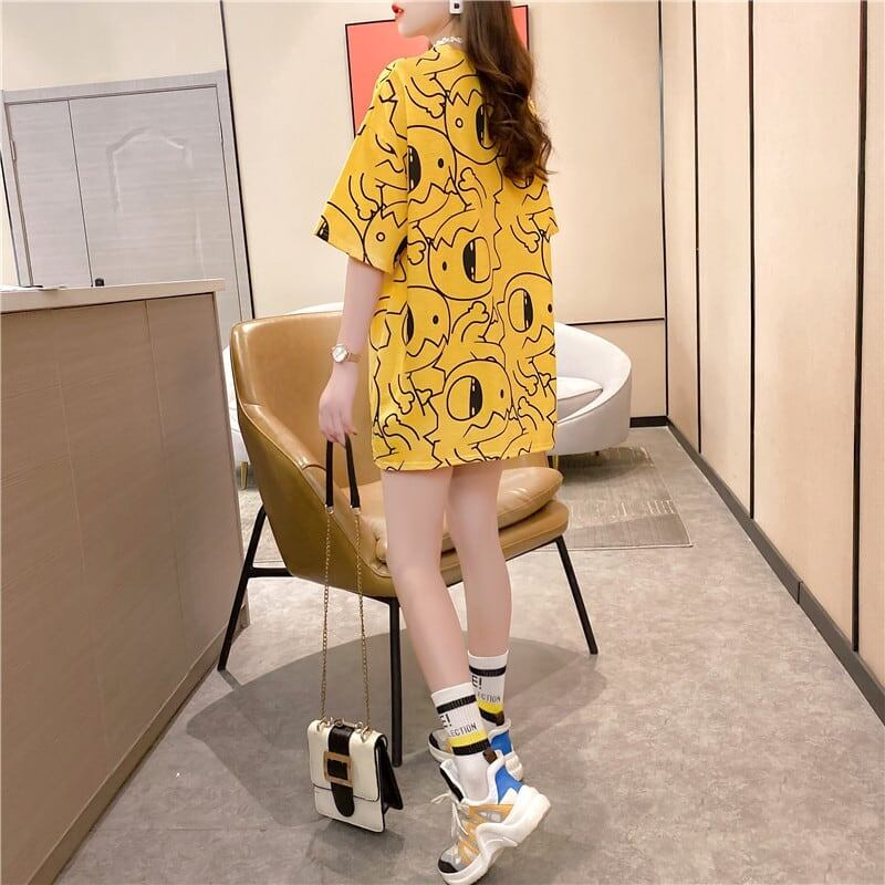 カジュアル 切り替え ファッション プリント Tシャツ カットソー＜S-3484＞