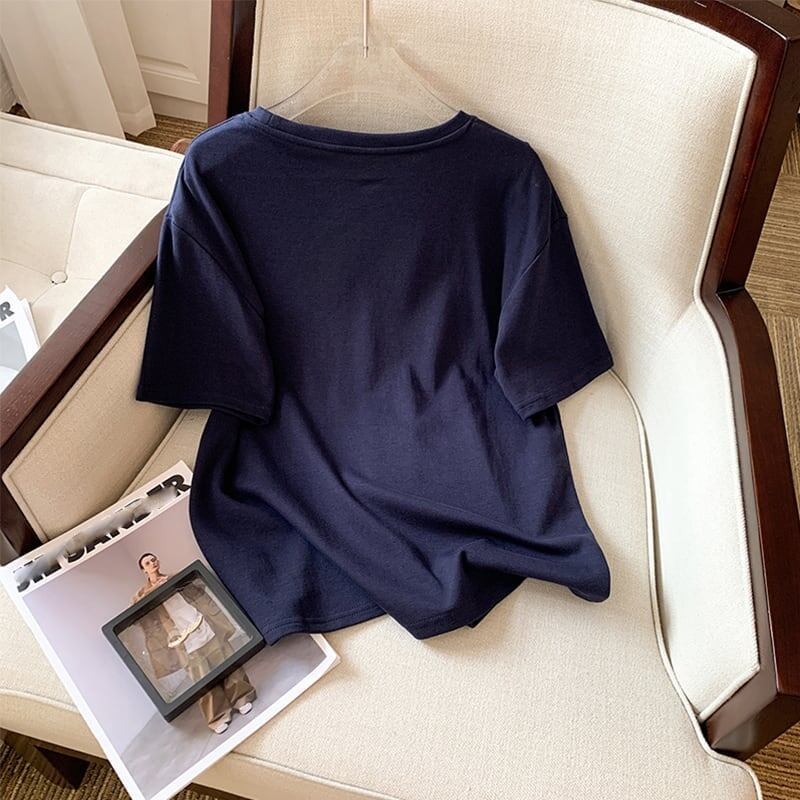 ファッション 切り替え 美人度アップ Tシャツ＋ショートパンツ セットアップ＜S-3527＞