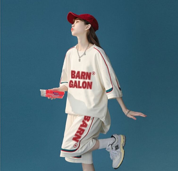 大好評 ファッション カジュアル ルーズ半袖Ｔシャツⅹパンツセット<S-6539>