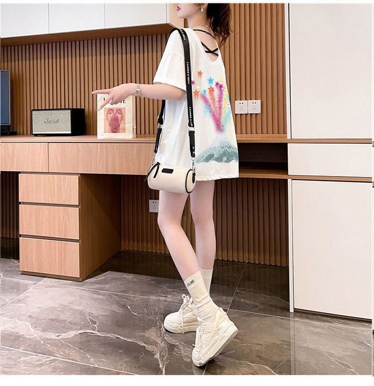 デザイン性と素材感を兼ね備えたゆったり半袖Tシャツ<S-2948>