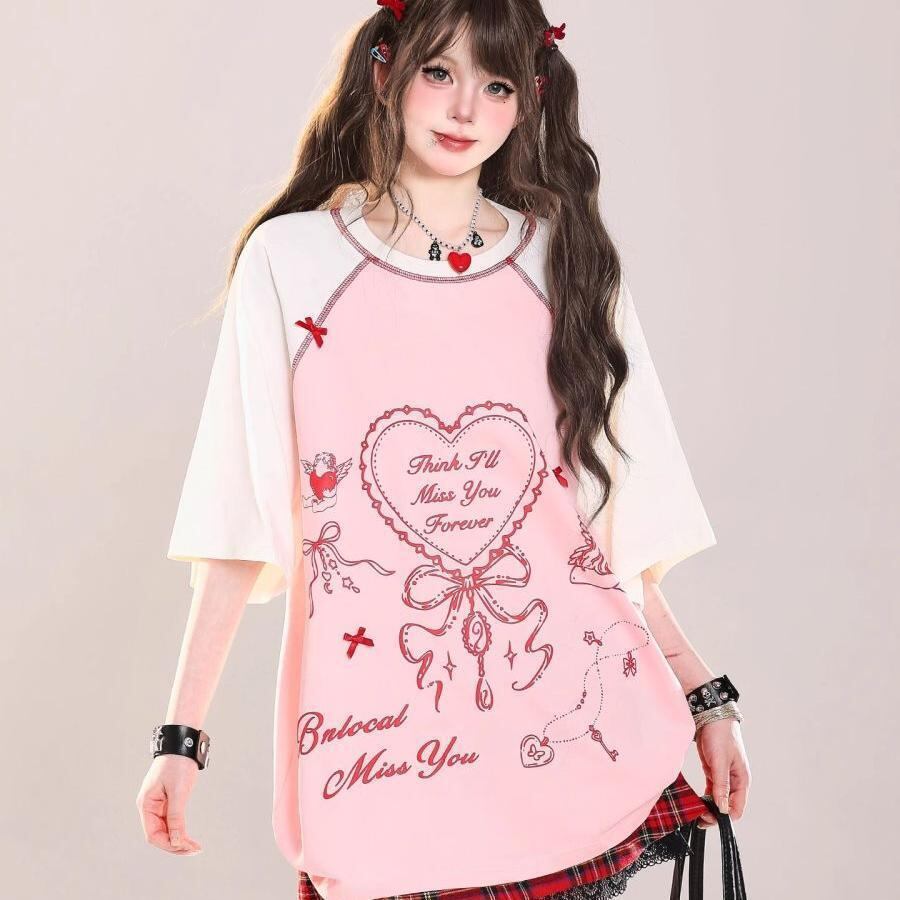 スウィート 絶対流行 今季マストバイ 早い者勝ち カジュアル 2色選択 Tシャツ<S-11665>