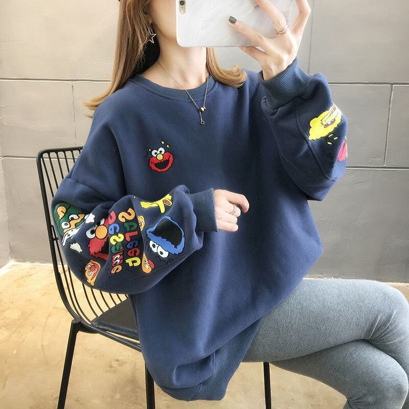 【人気商品再入荷】超人気 キュート ファッション ルーズ 男女兼用 スウェット<S-6837>