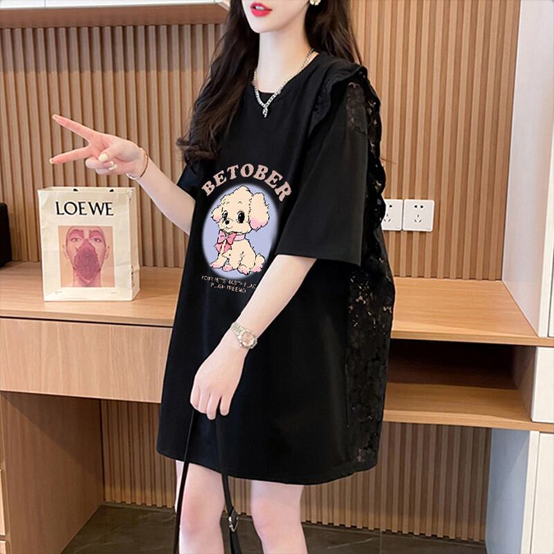 今季マストバイ レース 可 透かし彫り 切り替え 2色選択 Tシャツ カットソー＜S-8493＞
