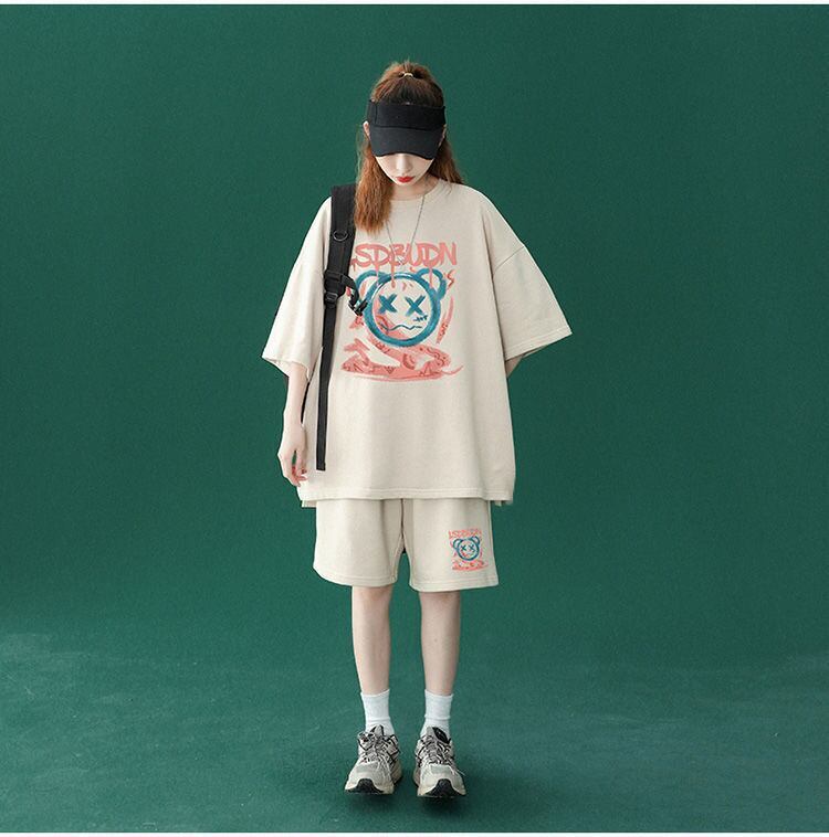 早い者勝ち  半袖Ｔシャツⅹパンツセット全4色 男女兼用<S-6554>