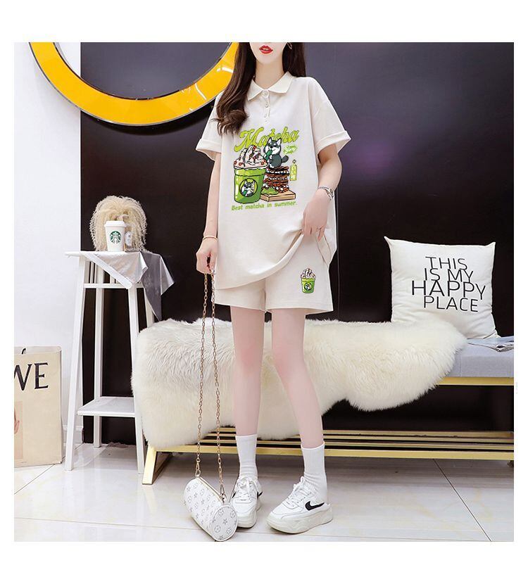 超人気 プリント カジュアル 半袖Ｔシャツⅹパンツセット全3色 <S-8528>