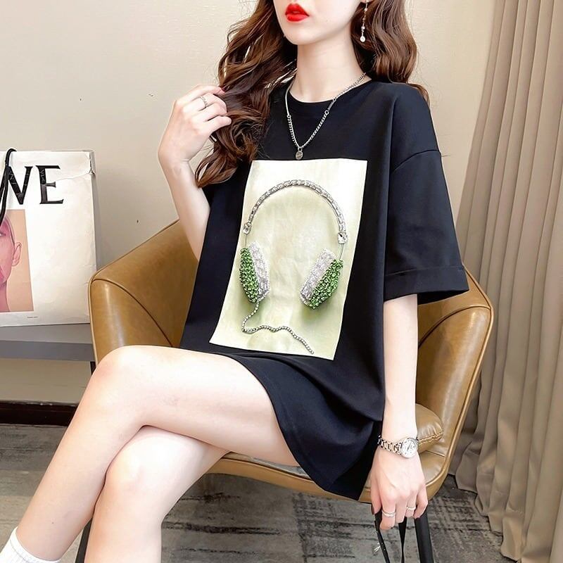着心地良い Tシャツ ビジュー 四色 ゆったり半袖＜S-2994＞