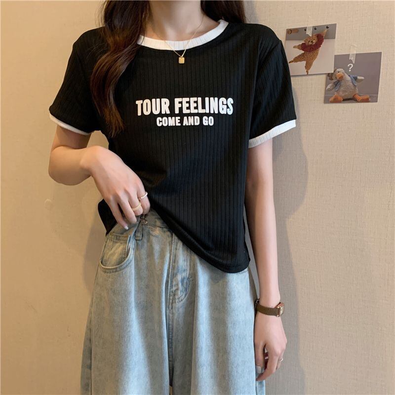 ゆったり感アップ アルファベット ファッション Tシャツ カットソー＜S-3077＞