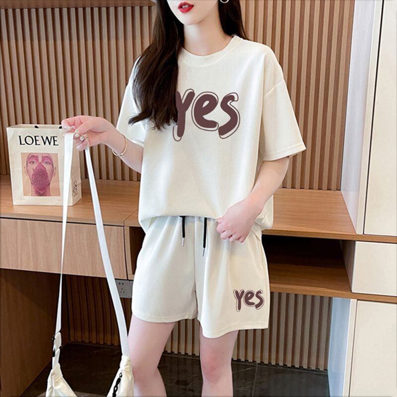 主役級 カジュアル シンプル 半袖Ｔシャツⅹパンツセット全2色<S-11662>