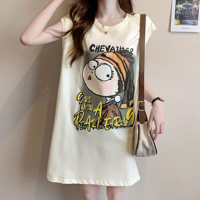 真夏も快適 着心地良い ファッション感満々 プリント全4色 ノースリーブ Tシャツ カットソー＜S-9161＞