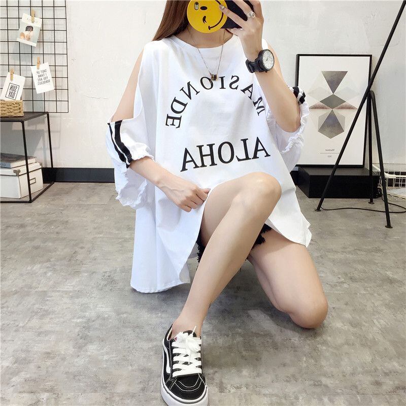 絶対欲しい ゆったり デザイン性抜群 ダブルプリント 2色半袖Tシャツ＜S-9087＞