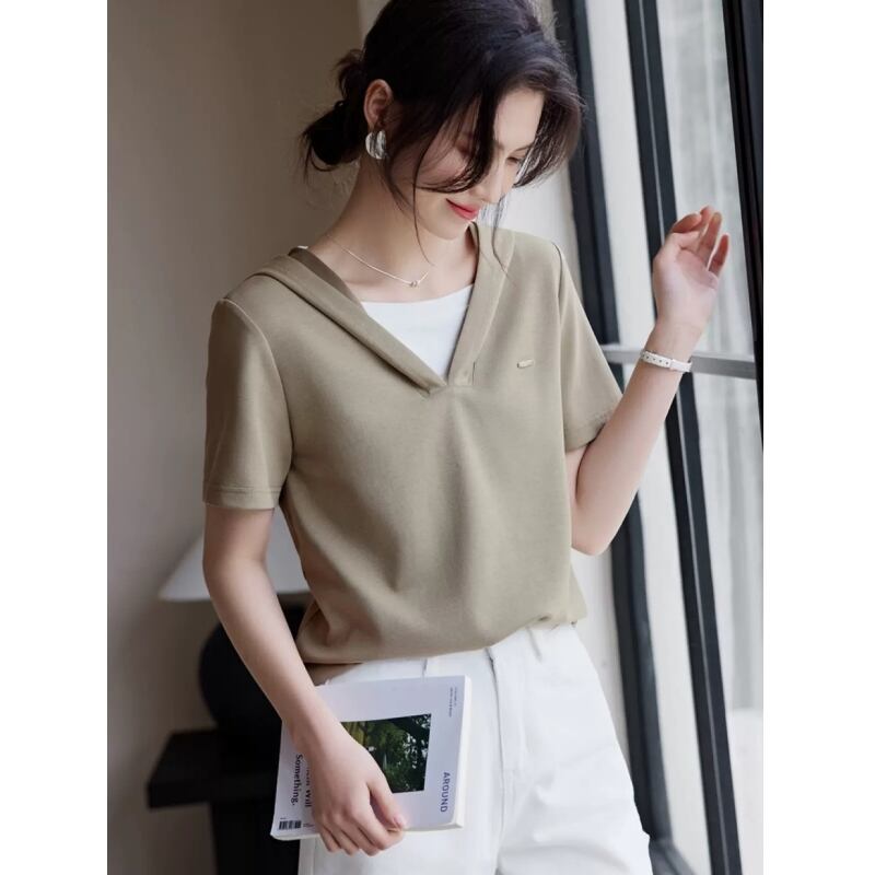 着回し力抜群 レイヤード風 ファッション Tシャツ<S-8345>