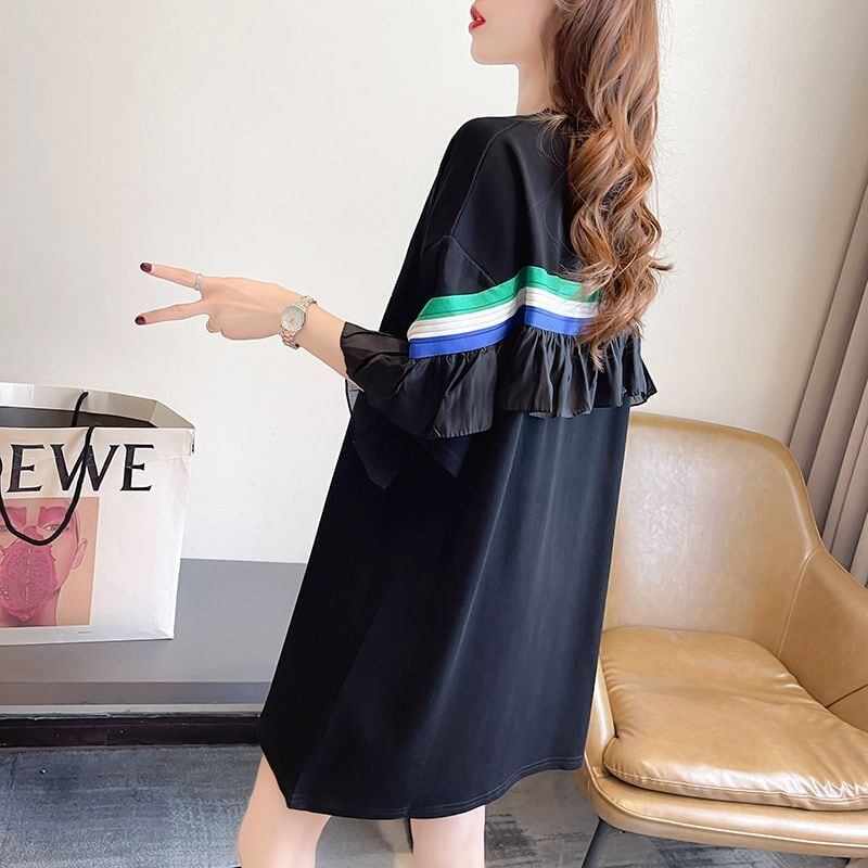 新商品 切り替え キュート ゆったり 全2色 半袖Tシャツ＜S-8349＞
