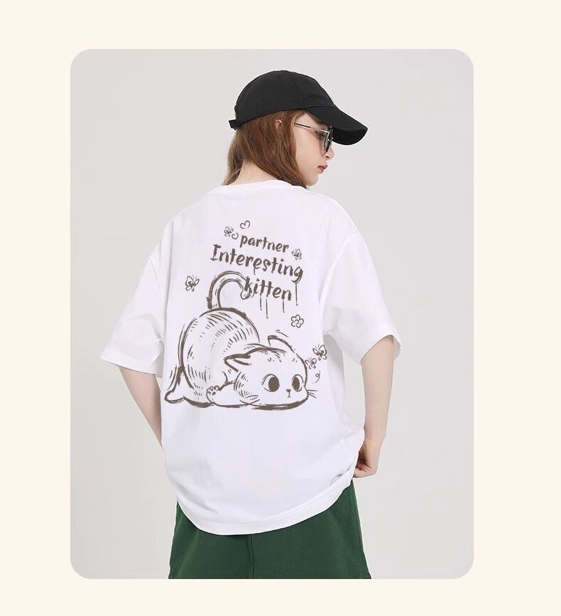 おすすめ 感満々 柔らかくて優しい印象 タイルアップ プリント 4色選択 半袖Tシャツ＜S-9317＞