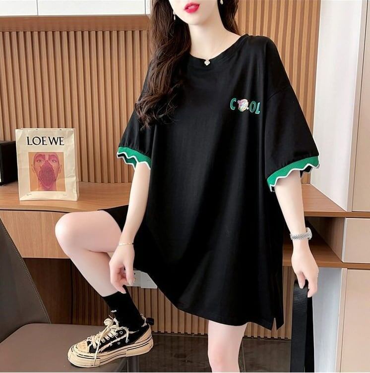 【半額！期間限定！！】デザインセンスニッチなミドル丈半袖Tシャツ2023新スタイル<S-3007>