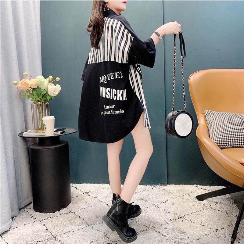 個性的なデザイン 切り替え 着心地抜群 プリント Tシャツ カットソー＜S-3629＞