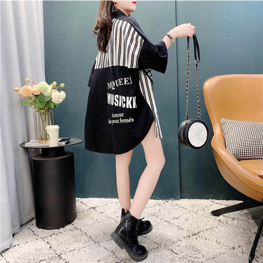 個性的なデザイン 切り替え 着心地抜群 プリント Tシャツ カットソー＜S-3629＞