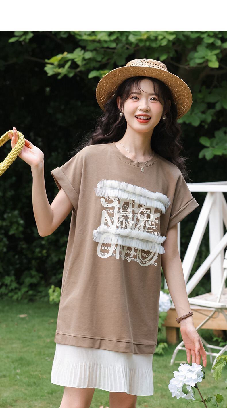 【半額！期間限定！！】大好評 スウィート 大人可愛い プリント レイヤード風 ワンピース<S-8683>