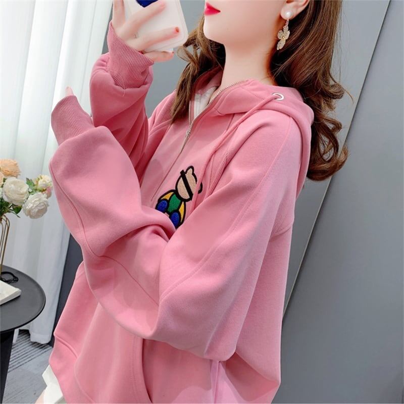 美人度アップ プリント ファッション スウェット パーカー＜S-3679＞