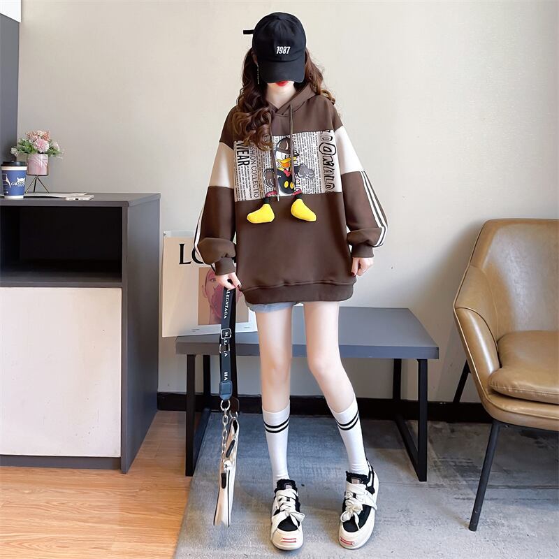 組み合わせやすい 裏起毛 美人度アップ パーカー<S-3897>