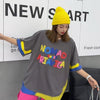 個性的なデザイン アバンギャルド 好感度満載 プリント 半袖Tシャツ カットソー＜S-8237＞