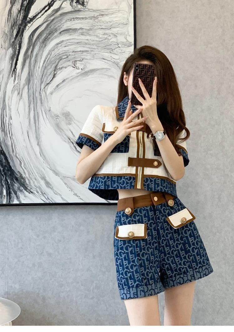 おすすめ おすすめ 話題沸騰中 上質 カジュアル 切り替え 半袖Ｔシャツ ショートパンツ セットアップ <S-11169>