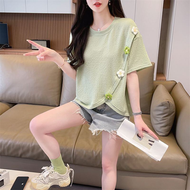 超人気 シンプル 好感度UP スウィート 3色選択 半袖Tシャツ＜S-8579＞