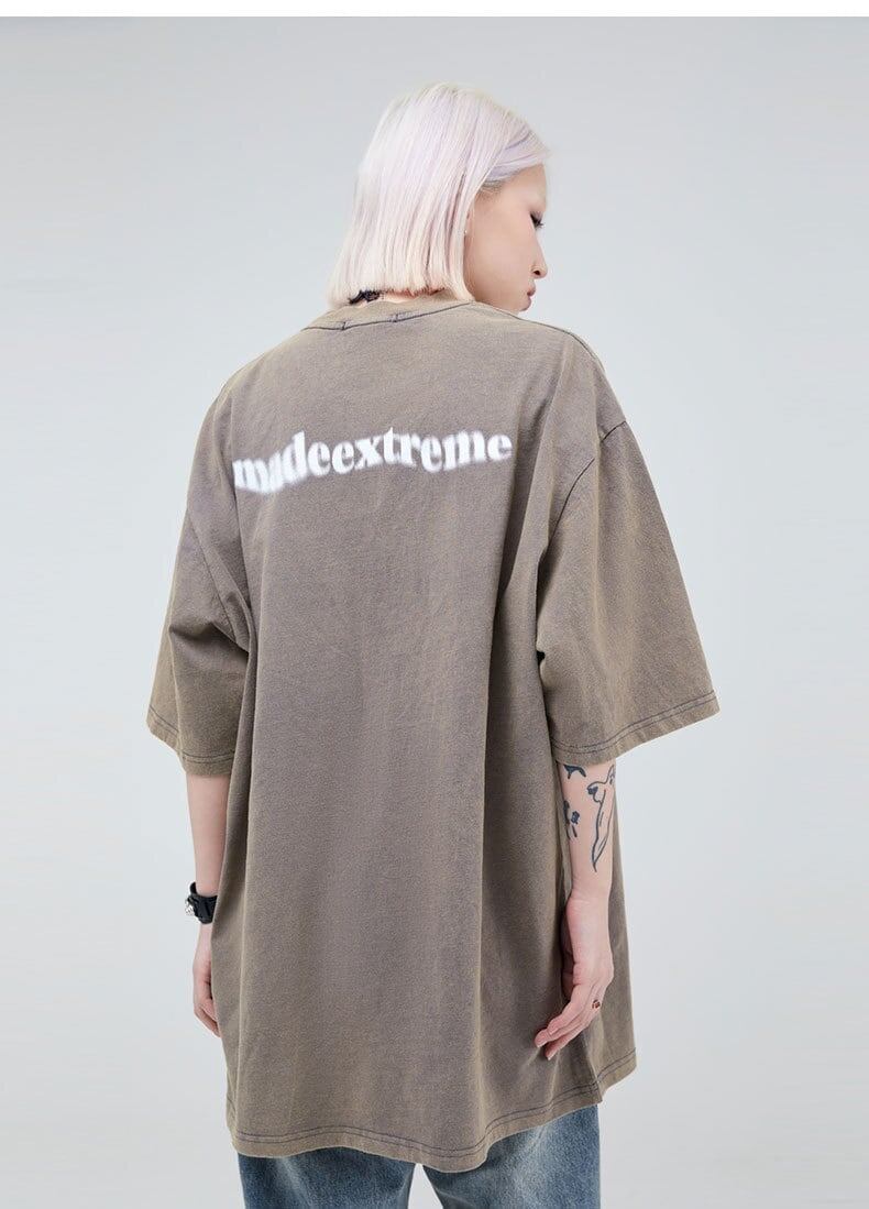 大注目 ファッション ストリート系 ヴィンテージ加工 プリントTシャツ ＜S-2875＞