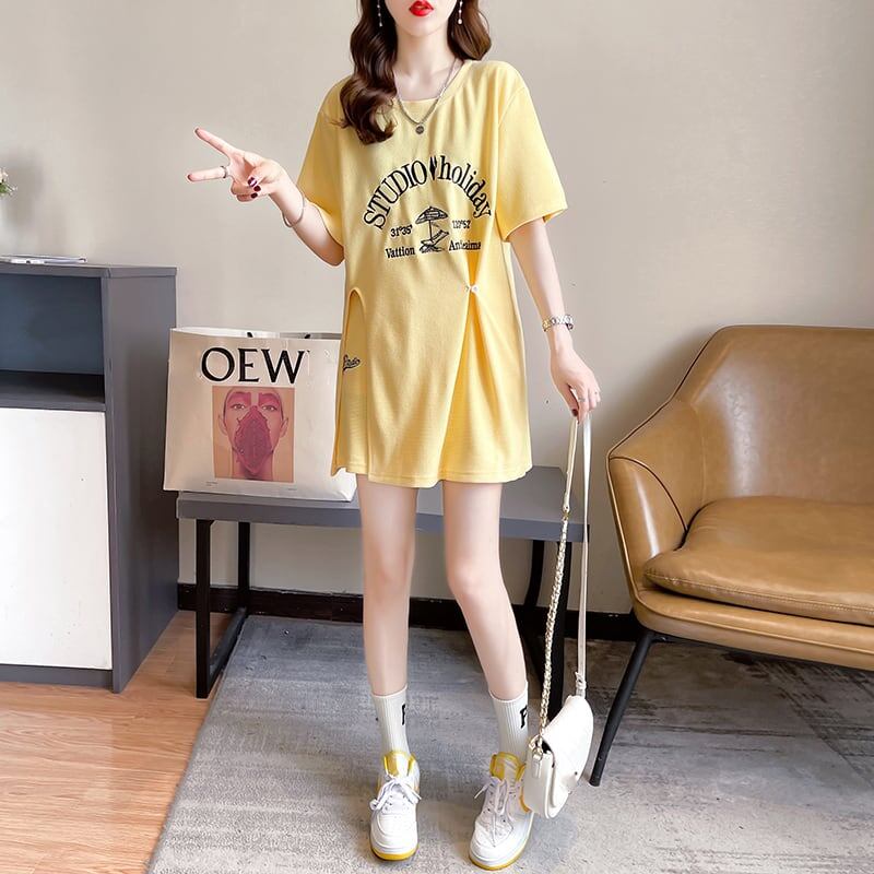 着心地抜群 切り替え 女性力を高める Tシャツ＋ショートパンツ セットアップ＜S-3612＞