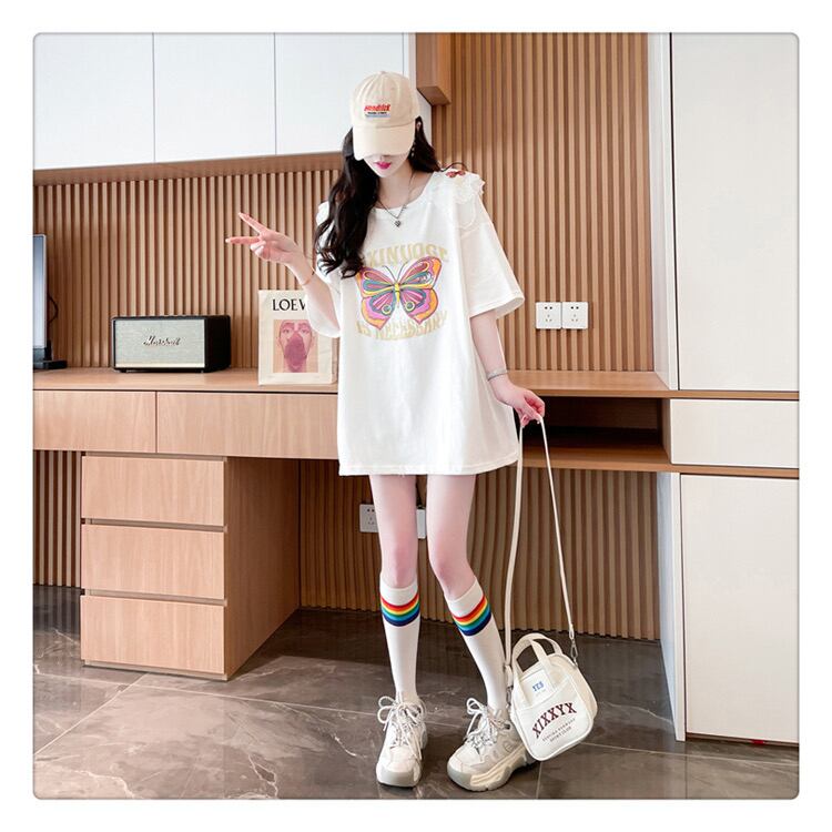 話題沸騰中 プリント ロゴ ゆったり 3色半袖Tシャツ＜S-8316＞