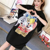 スタイリッシュ プリント 一目惚れ Tシャツ カットソー ワンピース＜S-3440＞