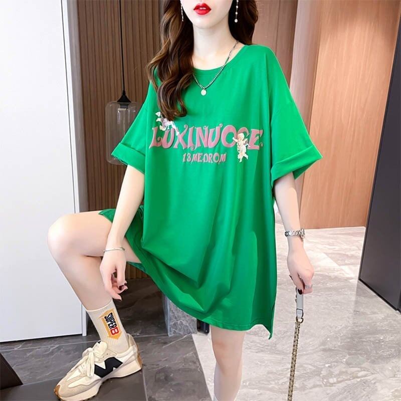 スタイリッシュ 切り替え 一目惚れ プリント Tシャツ カットソー＜S-3619＞