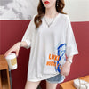 スタイリッシュ 切り替え 一目惚れ プリント Tシャツ カットソー＜S-3584＞