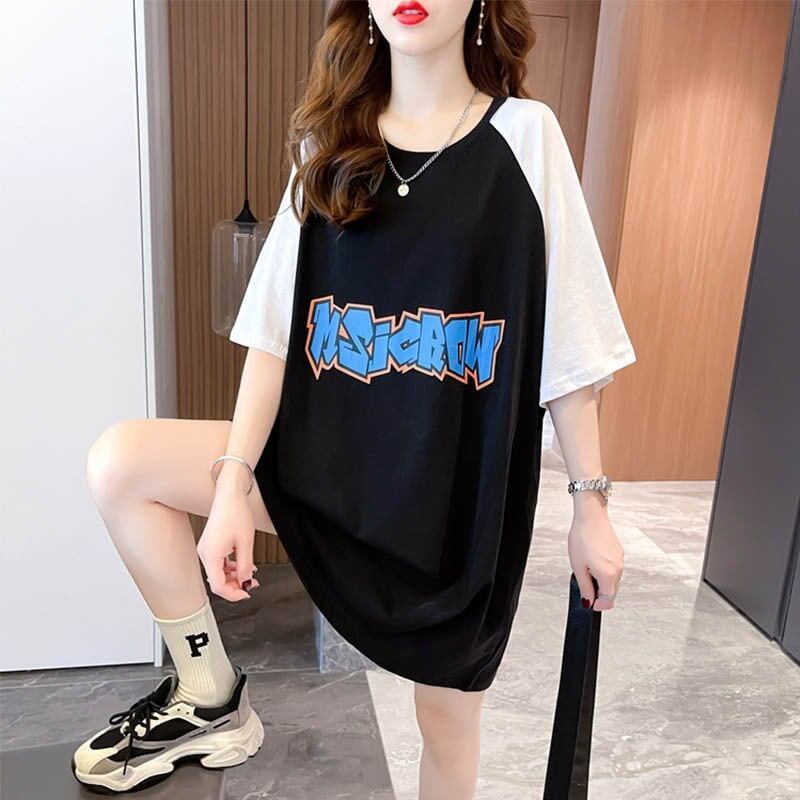 好感度満載 切り替え 美感いっぱい プリント Tシャツ カットソー＜S-3621＞