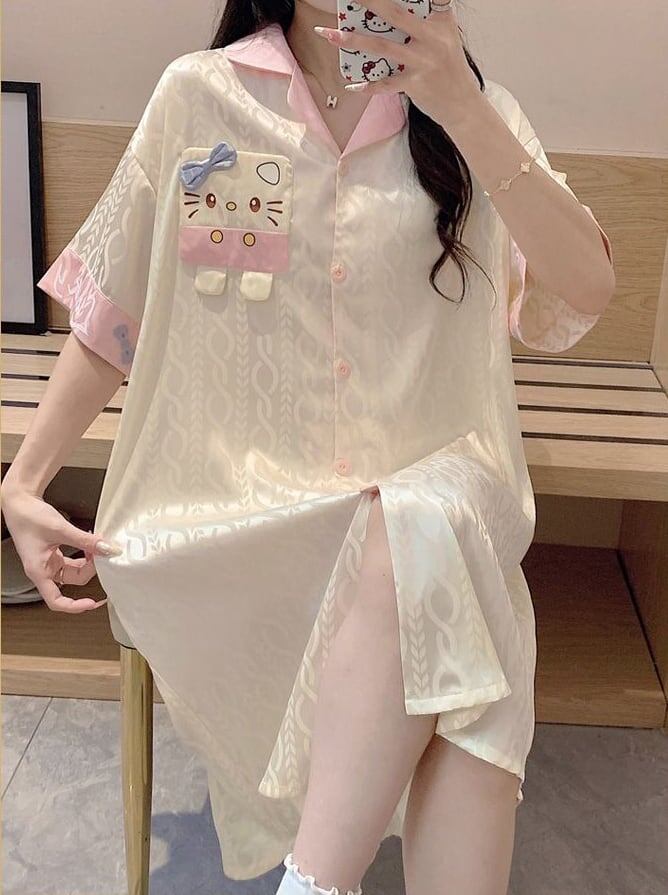 売り切れ必至 ゆったり 着心地良い 3種選択可 ワンピースパジャマ ナイトドレス ナイトガウン＜S-9138＞