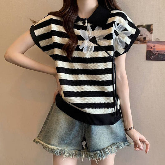 新作 上質 話題沸騰中 好感度UP ニット 全2色 半袖Tシャツ＜S-8734＞