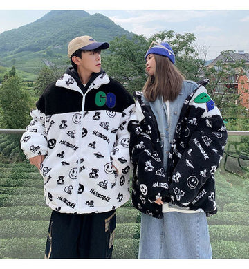 大人の定番シンプル 2色選択 カジュアル ラムフリース コート ボアジャケット<S-10011>