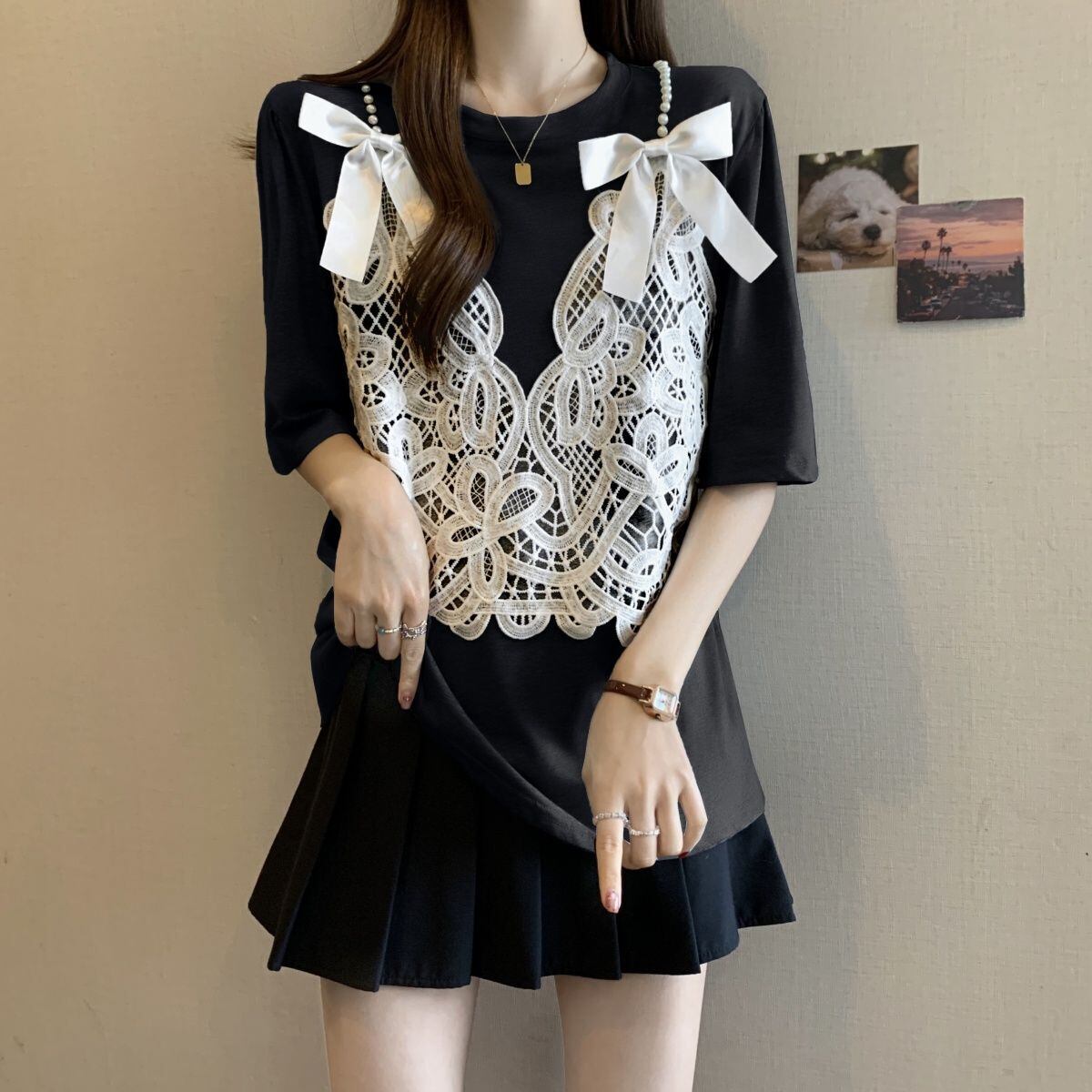 ファッション感満々 ロング丈 ゆったり 2色半袖Tシャツ＜S-10995＞