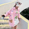 売り切れ必至 韓国風ファッション 上質 アバンギャルド プリント デニム Tシャツ ＜S-9479＞