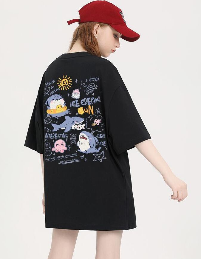 売り切れ必至 4色選択 ポップなプリントが夏に映えるプリント 半袖Tシャツ＜S-9327＞