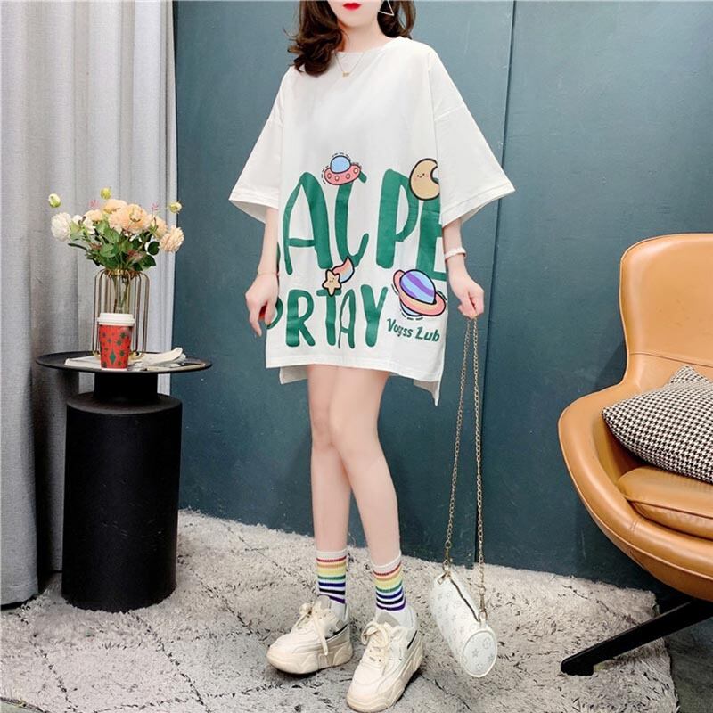 ファッション 切り替え 美人度アップ プリント Tシャツ カットソー＜S-3636＞