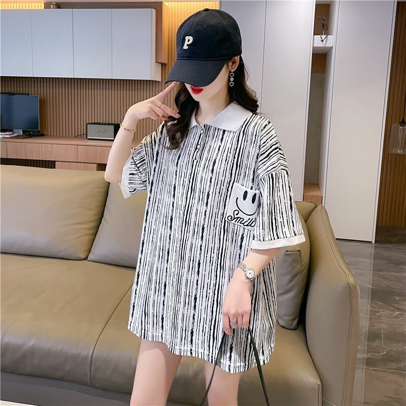 絶対流行 プリント カジュアル ゆったりトップス 半袖Tシャツ 全2色＜S-8314＞