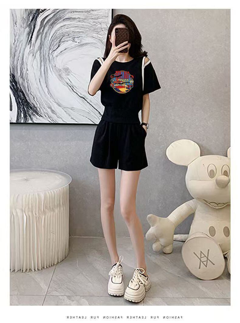 大人可愛い カジュアル 夏に嬉しい機能付き 半袖Ｔシャツⅹパンツセット全4色<S-11194>