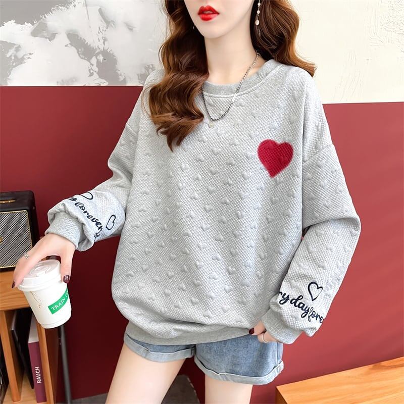 定番シンプル アルファベット刺? ハートマーク 三色 スウェット＜S-3996＞