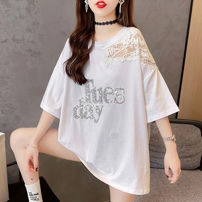 清純甘くて女子力UP ラウンドネック 一目惚れ 3色選択可 Tシャツ カットソー＜S-2950＞